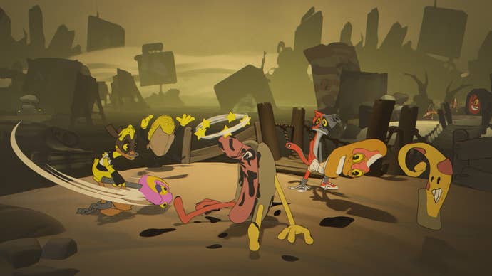 Beating up a hot dog enemy in Into the Unwell.